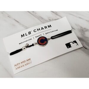 NWT Alex And Ani MLB Chicago Cubs 925 Sterling Silver Charm Pull-Cord Bracelet